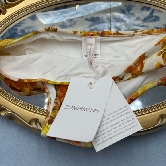 🆕 ZIMMERMANN KIDS 🧿 NWT Raie Trim Tie Front Bikini, Yellow Floral - Sz 4Y - Picture 14 of 15